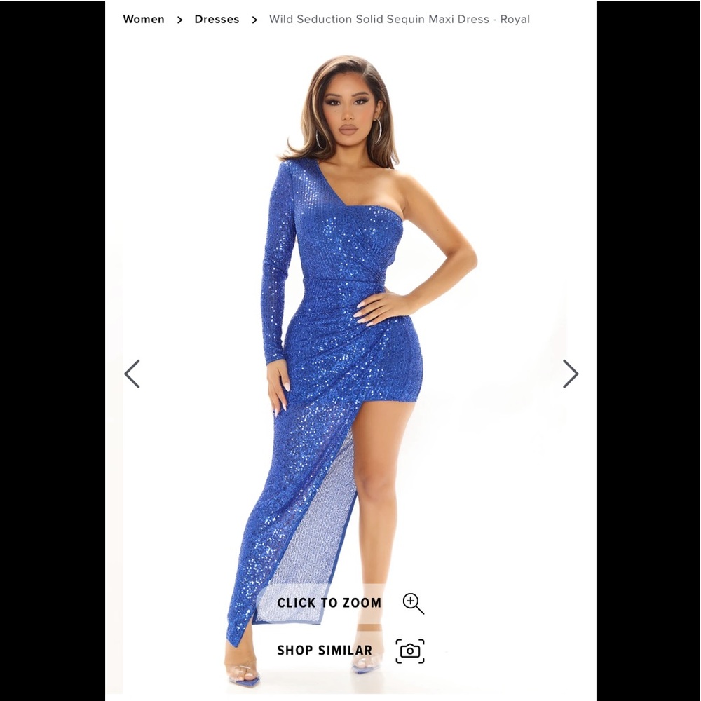 Worn once... Blue sequins dress